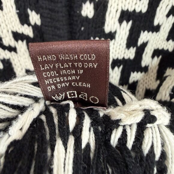 525 America Cardigan Sweater S Black And White Houndstooth Large Button Down - Picture 9 of 14